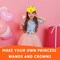 35 Pcs White Paper Crowns Set Princess Fairy Wands Kit DIY Birthday Party Crowns for Kids